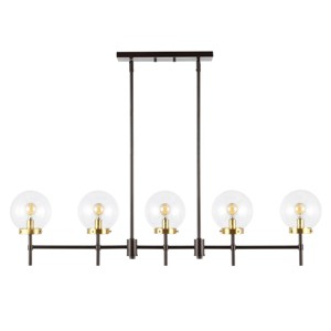 Mylah 5 Light 44.5" Pendant - PND4207 - Oil Rub Bronze/Brass - Safavieh - 1 of 4