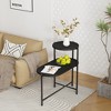 JUJABU Modern 2-Tier Small Sofa Side Table with Wooden Storage Shelf - 3 of 4