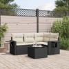 vidaXL 5 Piece Patio Sofa Set with Cushions Black Poly Rattan - 2 of 4