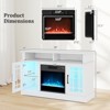 Costway TV Stand with Electric Fireplace LED Lights Remote Controls Storage Cabinets White/Black/Brown - 3 of 4