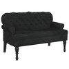 vidaXL Bench with Backrest Black 47 in.x25.4 in.x29.5 in. Velvet - 2 of 4