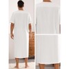 Lars Amadeus Men's Loose Fit Short Sleeves Solid Color Nightgown - 4 of 4
