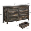 ALEXOUN Farmhouse 6 Drawer Storage Organizer Dressers,Wood Chest of Drawers,Modern TV Dresser for Bedroom,Living Room,or Office - 3 of 4