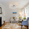 Bella Depot 20" Distressed White Metal Caged Ceiling Fan with Light and Remote, 3-Speed Industrial Reversible Flush Mount Fan - 4 of 4