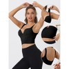 Allegra K Women's Wireless Medium Support Push-Up Fixed Straps Workout Sleep Sports Bra 2 Packs - 3 of 4