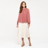 August Sky Women's Multi Color Lurex Woven Top - 3 of 4