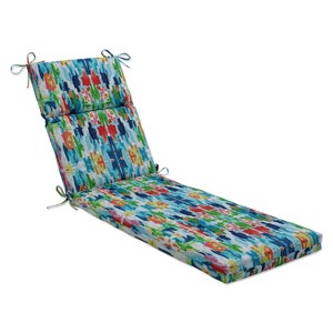 Outdoor/Indoor Chaise Lounge Cushion Abstract Reflections Blue - Pillow Perfect - 1 of 4
