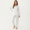 Anna-Kaci Lounge Women's 2-Piece Set Printed Button Front Pajama Top with Contrast Piping and Matching Relaxed Fit Lounge Pants - 3 of 4
