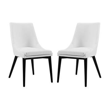 Set of 2 Viscount Dining Side Chair Vinyl - Modway