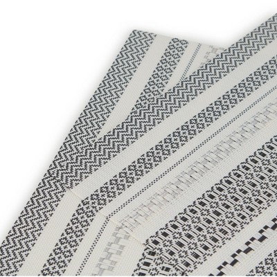 Aztec Design Glitter Grey Vinyl Rectangular Placemats Set of 6