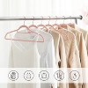 Velvet Hangers, Set of 50 Clothes Hanger with Black Swivel Hook, Non-Slip, 17.1-Inch Long for Coat, Shirt, Dress, Pants, Tie, Coral Pink - 2 of 4