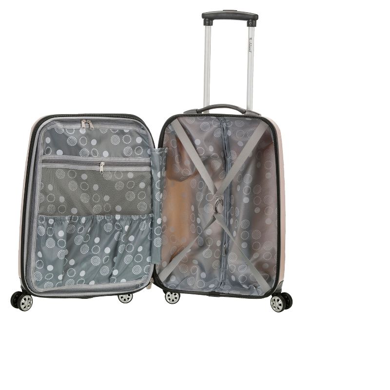 Rockland Melbourne Expandable ABS Hardside Carry On Spinner Suitcase - Gold Wave Pattern, 3 of 6