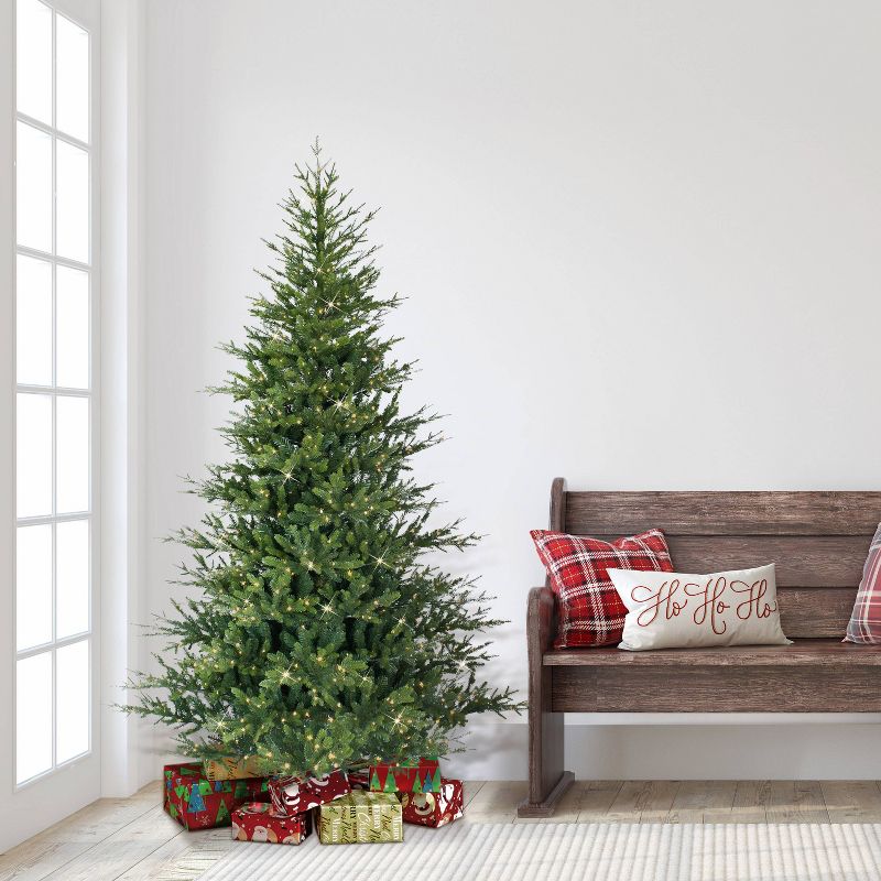 Puleo 4.5&#39; Pre-Lit Natural Fir Artificial Christmas Tree Clear Lights, 2 of 4