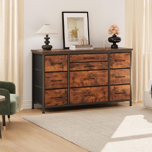 GustoWave TV Console Table for TV up to 55", Modern TV Stand with 10 Drawer & Sockets for Living Room - 1 of 4