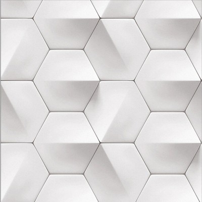 Hex-A-Gone White Geometric Paste the Wall Wallpaper