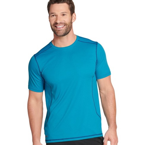 Jockey Mens Performance Mesh Back Tee S Turquoise : Target