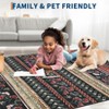 Machine Washable Modern Area Rug for Dorm Home Flower Contemporary Bedroom Floral Accent Carpet - 3 of 4