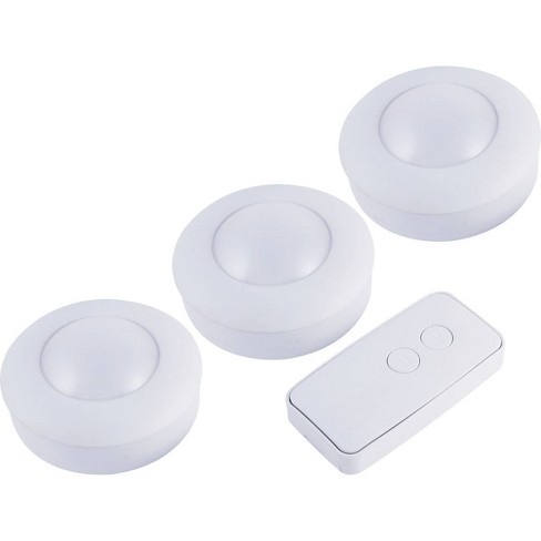 Energizer 3pk Led Puck Cabinet Lights Wireless With Remote White