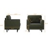 Mid-Century Modern Accent Chair, Oversized Linen Single Sofa Armchair with Stain-Resistant Fabric, 350 lbs Capacity for Living Room, Office - 3 of 4