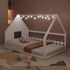 KIGFTSOD Full Size Wood House Bed with Window and Fence - 3 of 4