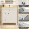 Wooakway 30"L White Modern Bathroom Vanity with Sink 2 Drawers Tip Out Storage Cabinet - 4 of 4