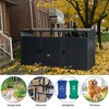 Garbage Bin Shed Stores 3 Trash Cans Metal Outdoor Bin Shed for Garbage Storage, Stainless Galvanized Steel, Bin Shed for Garden Yard Lawn - 3 of 4