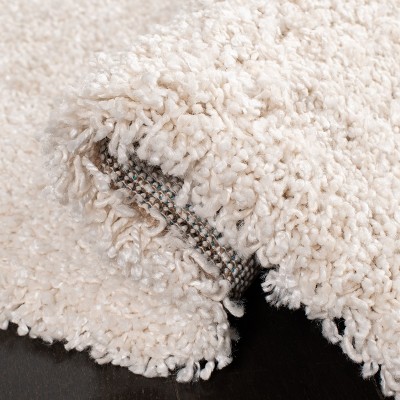 Ivory Rectangular Washable Shag Area Rug
