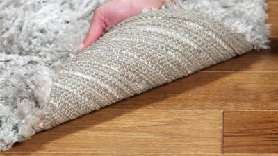 Ivory and Rust Hand-Tufted Shag Rectangular Rug 3' x 5'