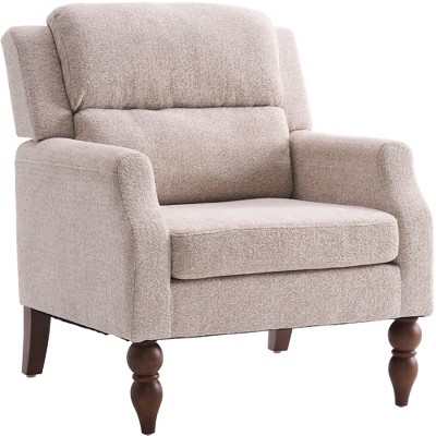 YOUNIKE 30.31” W Oversized Accent Chair Velvet Upholstered Armchair Single Office Chair With Solid Wood Legs for Living Room/Bedroom
