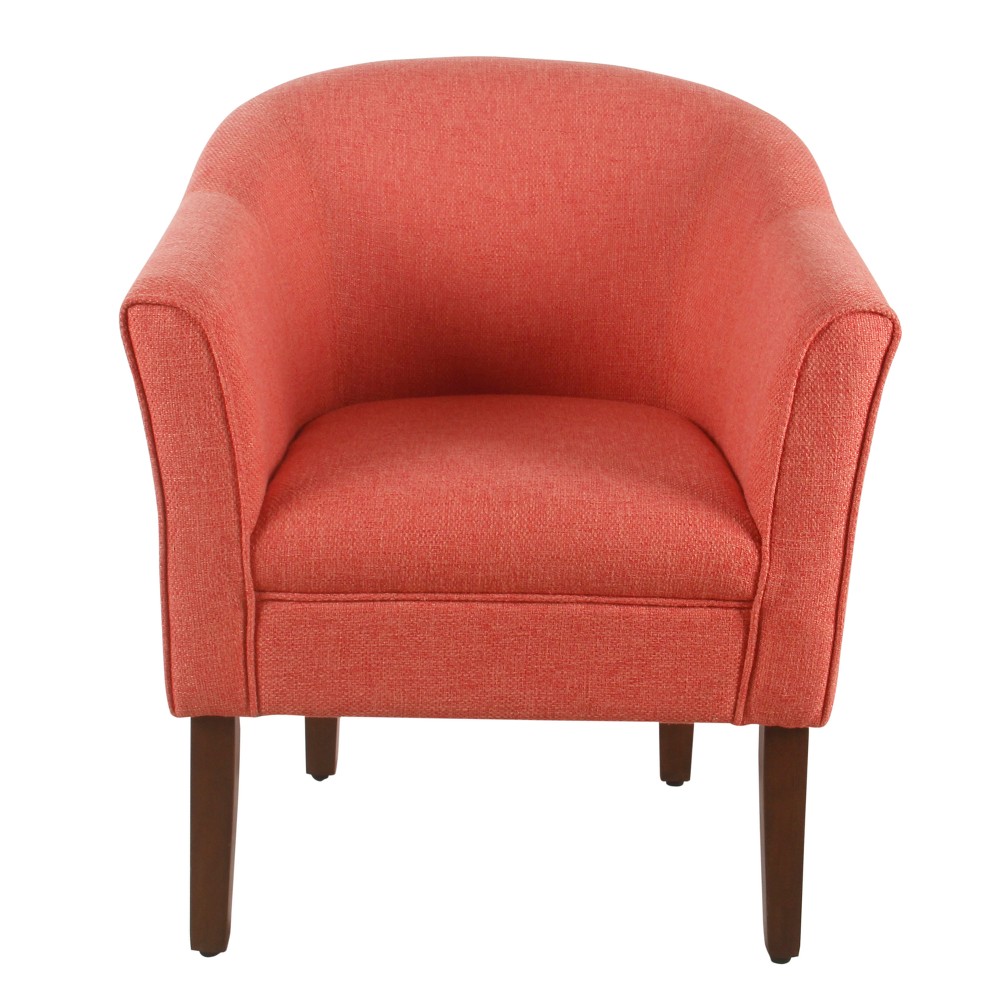 Photos - Chair Modern Barrel Accent  Textured Orange - HomePop