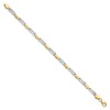 Black Bow Jewelry 14k Yellow & White Rhodium 4mm Diamond Cut Link Bracelet, 7 Inch - 2 of 4