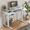 40 x 24 inch Electric Adjustment Desk with Hook, 2 Rear End Wiring Holes, Adjustable Height Desk, Home Office Computer Desk, Sit Stand Up Desk Brown - 3 of 4