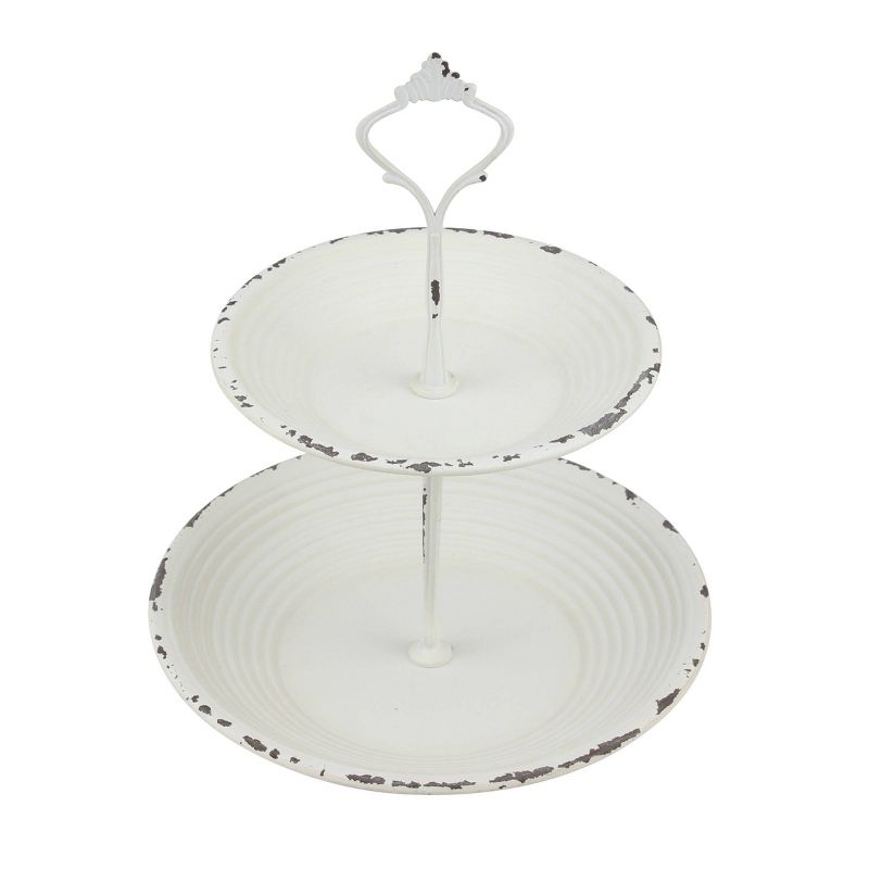 2-Tier Tray Rustic White - Stonebriar Collection, 2 of 6