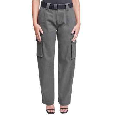 Women's High Rise Belted Cargo Pants - YMI