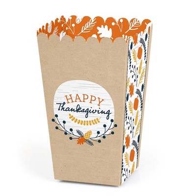 Big Dot of Happiness Happy Thanksgiving - Fall Harvest Party Favor Popcorn Treat Boxes - Set of 12