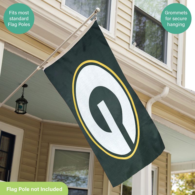 3'x5' Single Sided Flag w/ 2 Grommets, Green Bay Packers, 5 of 6