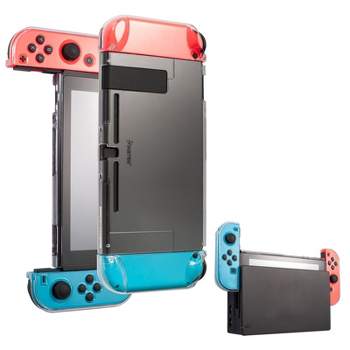 Insten 3-in-1 Dockable Case For Nintendo Switch Console, Joycon Controllers and Accessories - Detachable, Protective Hard Cover, Clear