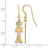 Black Bow Jewelry 14k Yellow Gold Plated Sterling Silver Zeta Tau Alpha Greek Life Dangle Earrings - 2 of 3