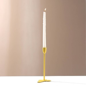 Gulches Fun Fusion Series Yellow Ceramic Pillar Candle Holder 1 Pack - 1 of 4