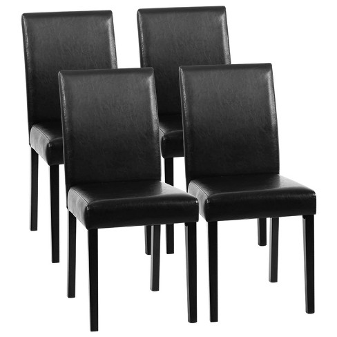 FDW Leather/Fabric Dining Chairs Set of 4 with Solid Wood Frame for Restaurant - image 1 of 4