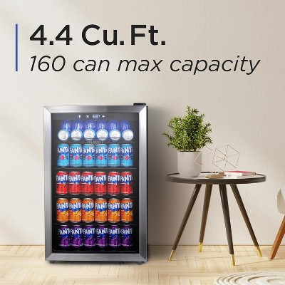 Stainless Steel 4.4 Cu. Ft. Freestanding Beverage Cooler with Glass Door