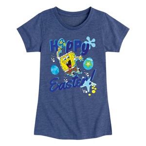 Girls' - SpongeBob Squarepants - Hoppy Easter Fitted Short Sleeve Graphic T-Shirt - 1 of 4