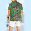HAPPY BAY Men's Short Sleeve Button Down Hawaiian Collar Shirts Aloha Camp Beach Vacation Shirts for Men Casual Camp Summer Untuckit Shirt - 3 of 4