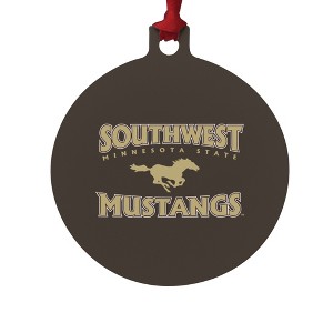 Southwest Minnesota State University Mustangs Logo Aluminum Holiday Christmas Tree Ornament - 1 of 4