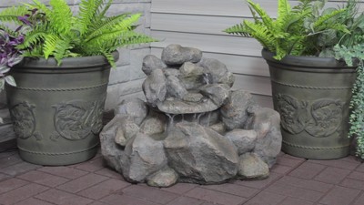 Rocky Ravine 18" Gray Resin Outdoor Water Fountain