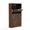 Homy Casa 3-Tier Modern Shoe Cabinet with Flip-Down Doors and Open Shelf - 4 of 4