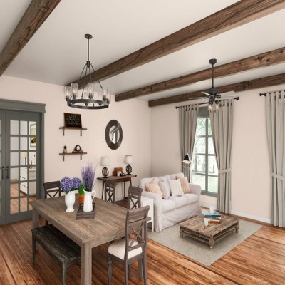 52" Noble Bronze and Light Gray Oak Chandelier Ceiling Fan with Lighting