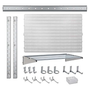 Allspace 21 Piece Garage Organizer Wall Storage System with Pegboard, Hooks and Hangers - 1 of 2