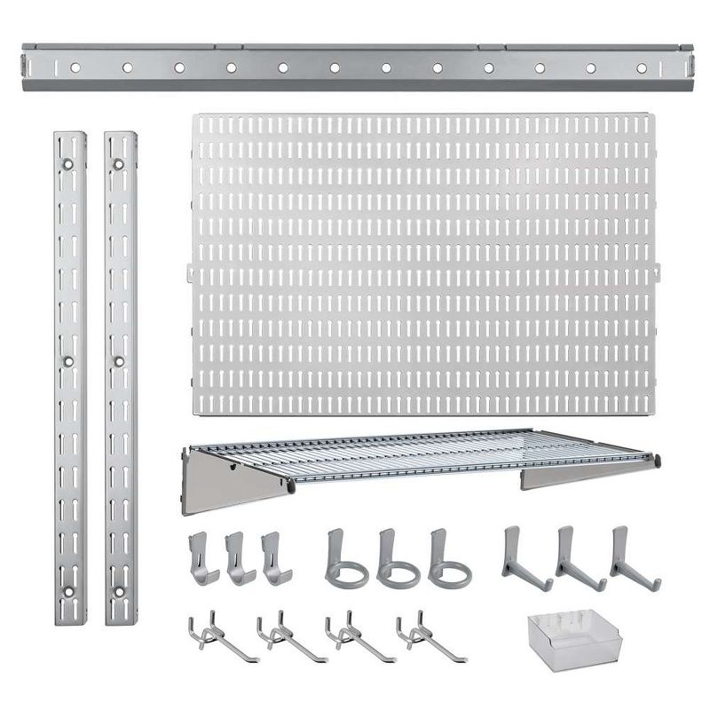 Allspace 21 Piece Garage Organizer Wall Storage System with Pegboard, Hooks and Hangers, 1 of 3