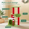 phiestina 32in Cat Scratching Posts Tower, Christmas Themed Plush Cat Tree with Hammock, Cat Massage Brush, Activity Center for Indoor Cats - 3 of 4